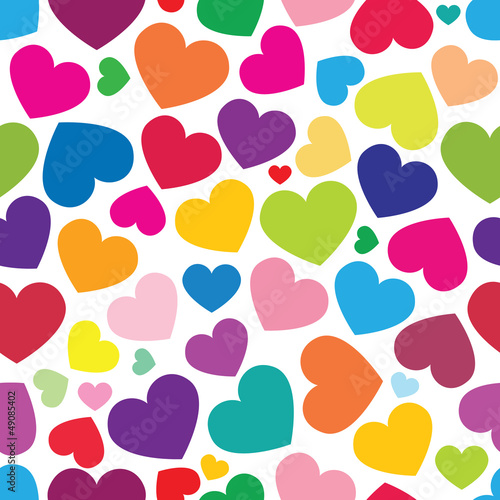 seamless pattern of color hearts