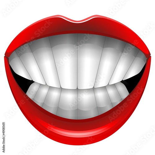 Big Teeth Smile Dental Care-Sorriso Cura dei Denti-Vector