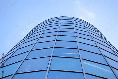 glass facade of rounded office