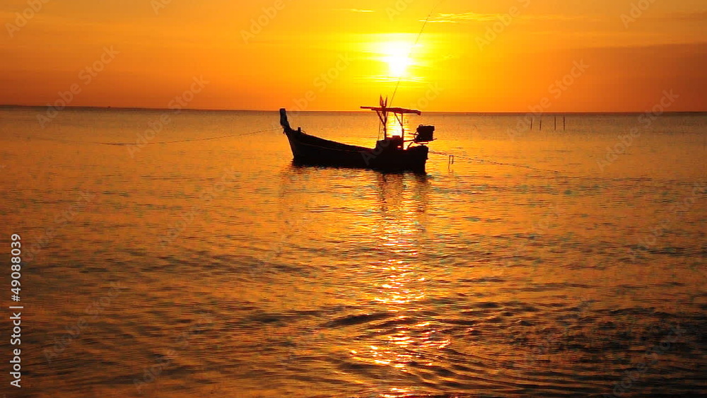 Fishing boats and sunset Fishing boats and sunset