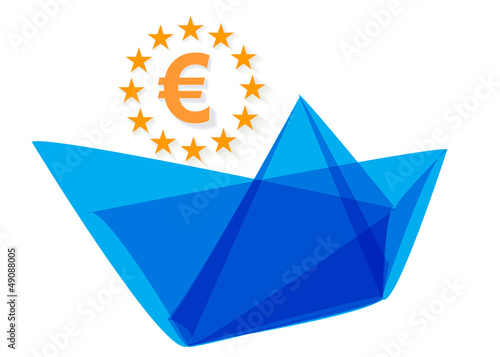 Euro Euroland  Pakt Fiskalny  Origami Both freigestellt