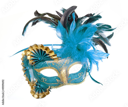 Special mask with feathers isolated