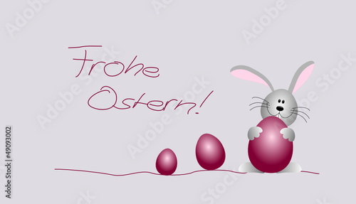 Frohe Ostern mit Osterhasen und Ostereiern
