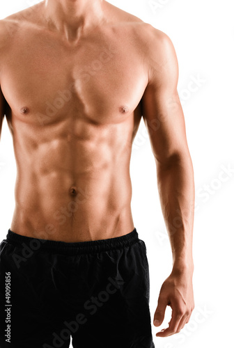 Half naked sexy body of muscular athletic sportsman