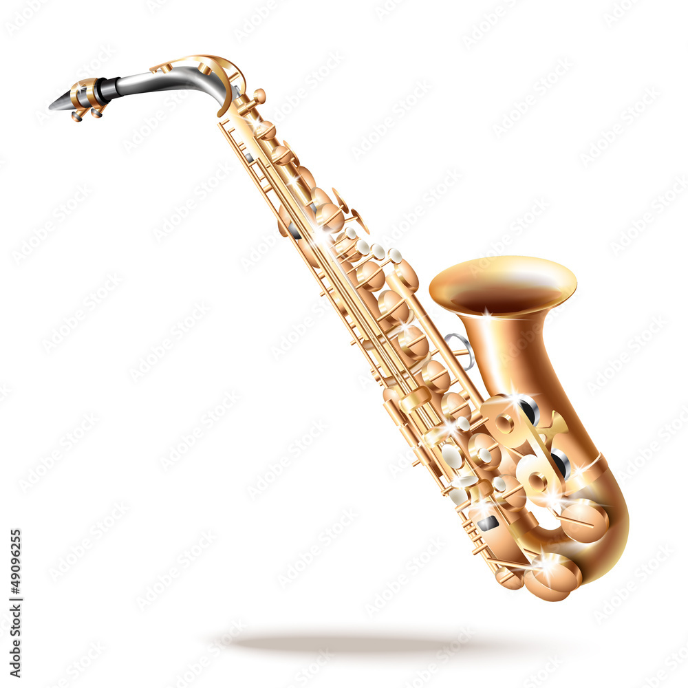 Classical saxophone alto - Vector illustration - obrazy, fototapety, plakaty 