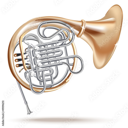 Classical French horn - Vector illustration