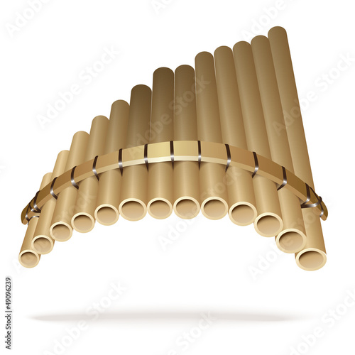 Pan flute, isolated on white. Vector illustration