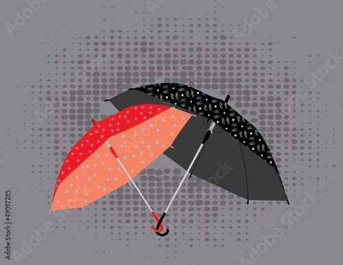 Red and black umbrella