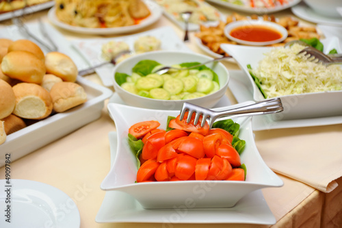 Salads on table