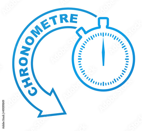 chronomètre sur symbole bleu