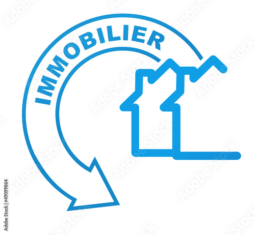 immobilier sur symbole bleu