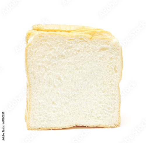 sliced bread on white background