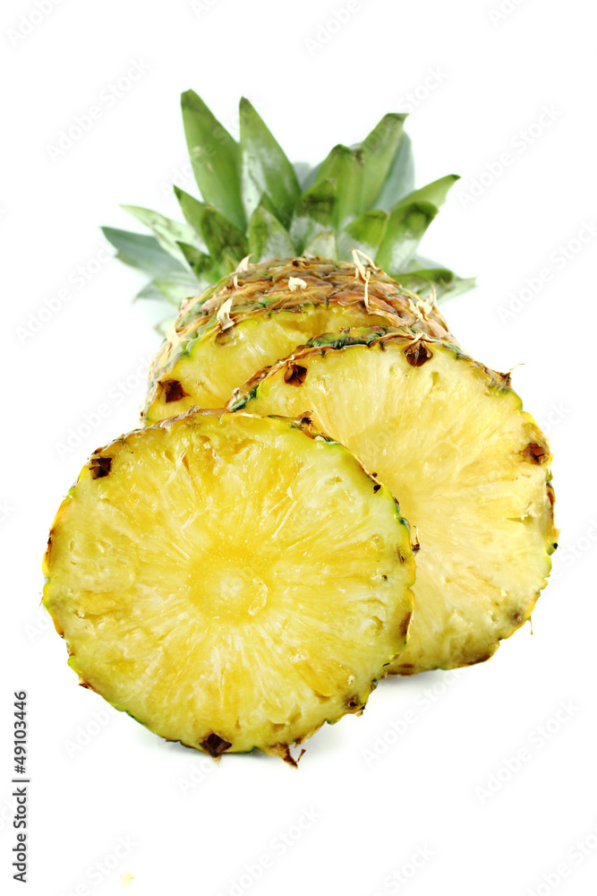 ripe pineapple with slices