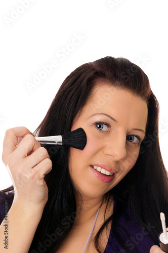 pretty woman with cosmetic brush