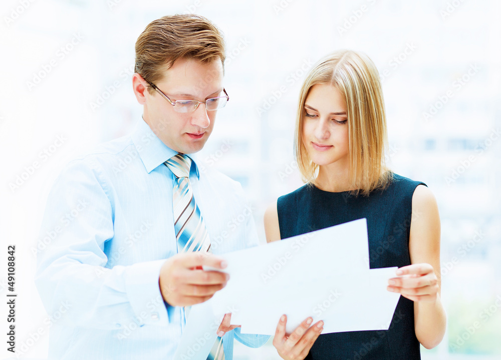 Fototapeta premium Two young business collegues.