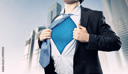 Young superhero businessman