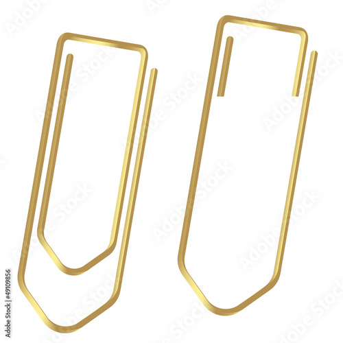 Büroklammern angeklemmt gold