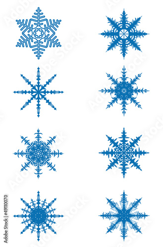 Blaue Schneeflocken