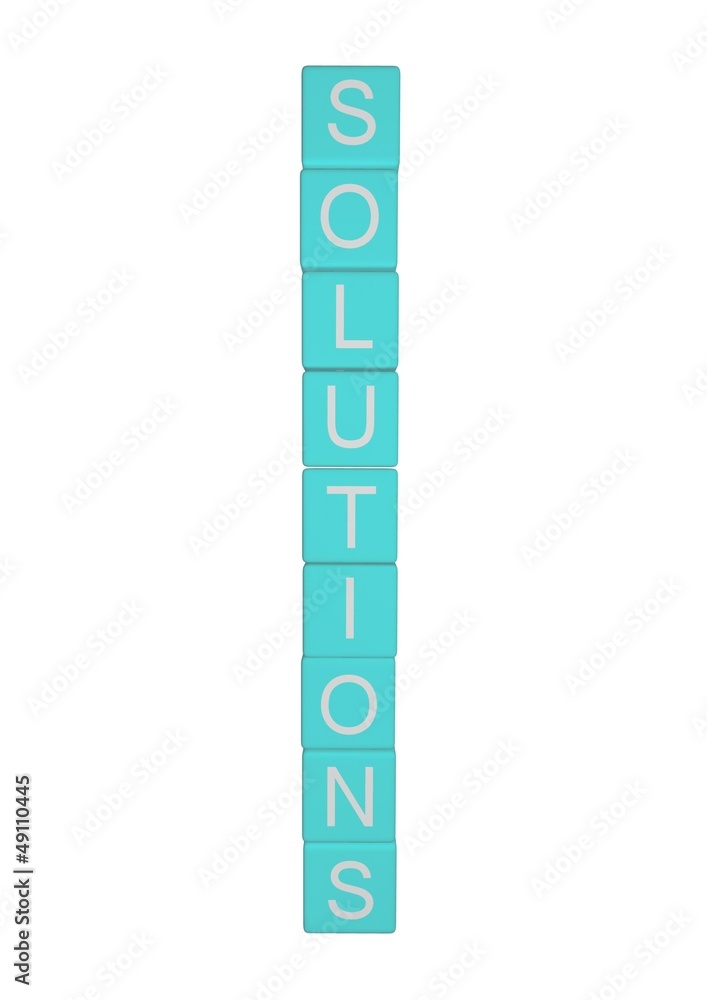 Lettering solution cubes isolated on white Lettering solution cubes isolated on white
