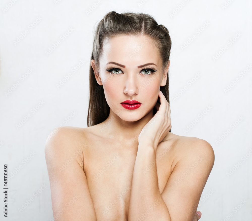 young woman with elegant long shiny hair young woman with elegant long shiny hair