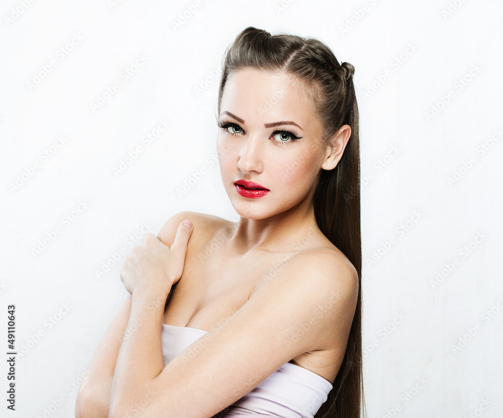 young woman with elegant long shiny hair young woman with elegant long shiny hair