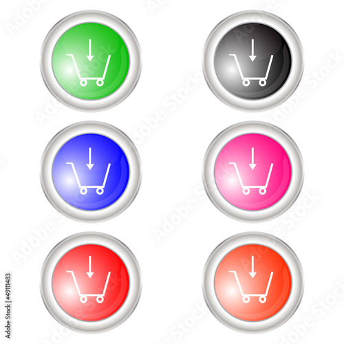 Icon set with a cart for the site