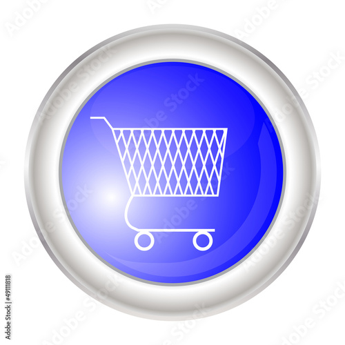 blue button with a trolley