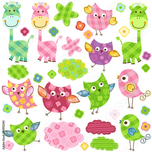 cute birds & giraffes