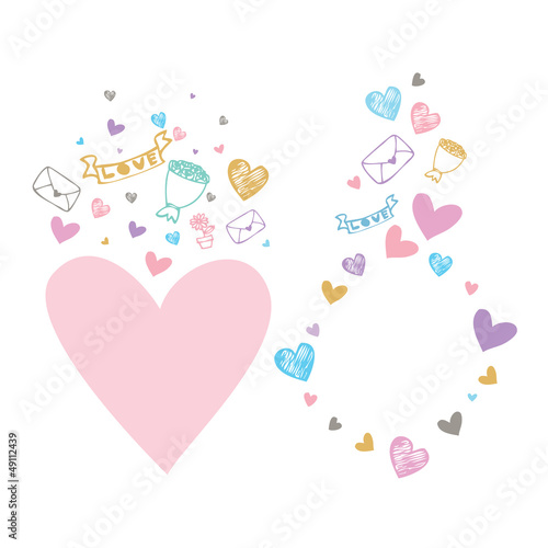 Colorful Hearts Symbol And Icon For Valentine Day