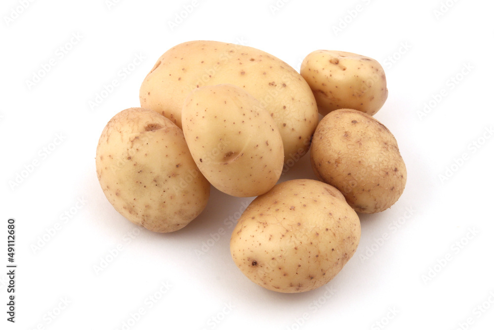 Close up of potatoes on a white background. Close up of potatoes on a white background.