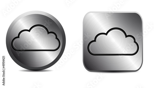 Metal button with cloud icon photo