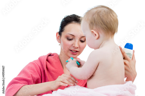 mother's care after bathing...