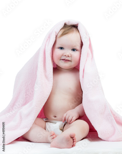 Adorable happy baby girl in...