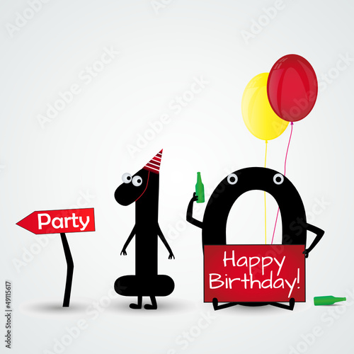 10 years birthday party flyer