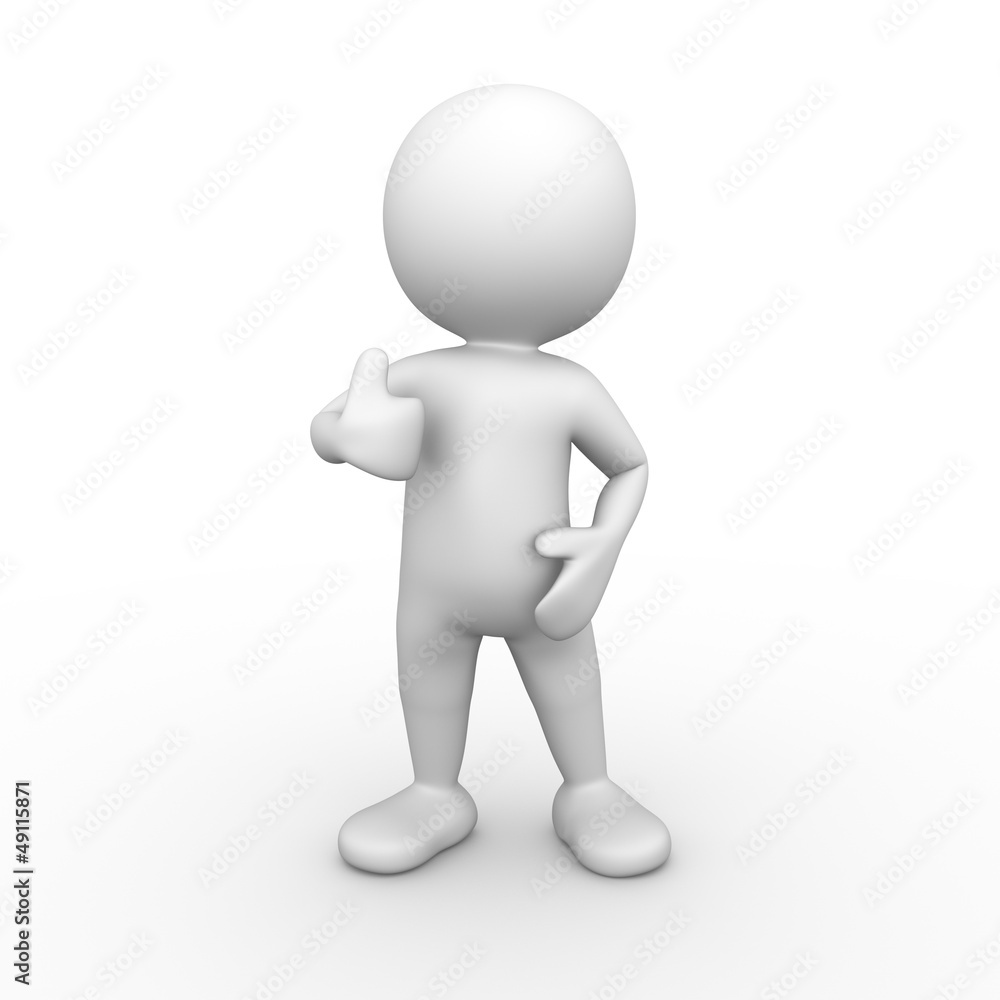 3D Minimalistic Person Giving The Thumbs Up 3D Minimalistic Person Giving The Thumbs Up