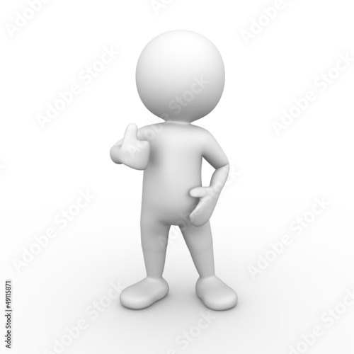 3D Minimalistic Person Giving The Thumbs Up