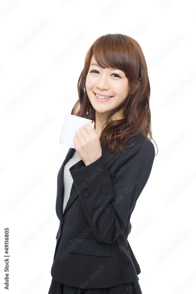 Beautiful asian businesswoman on white background Beautiful asian businesswoman on white background