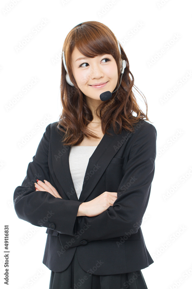 Beautiful asian businesswoman on white background Beautiful asian businesswoman on white background