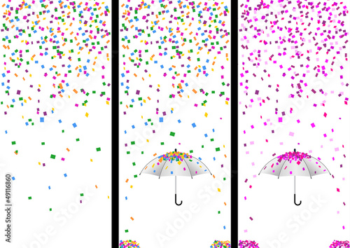 3 bandes confettis - fête - couleur - Carnaval