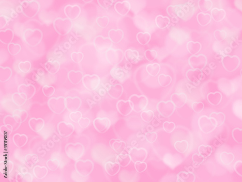 Pink valentine background with boke and hearts