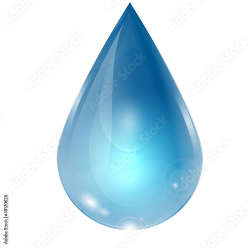drop of water on a white background