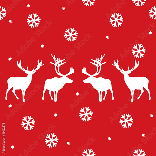 vector seamless winter pattern with deer
