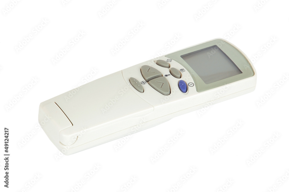Remote control of air conditioner, isoleted on white backround Remote control of air conditioner, isoleted on white backround