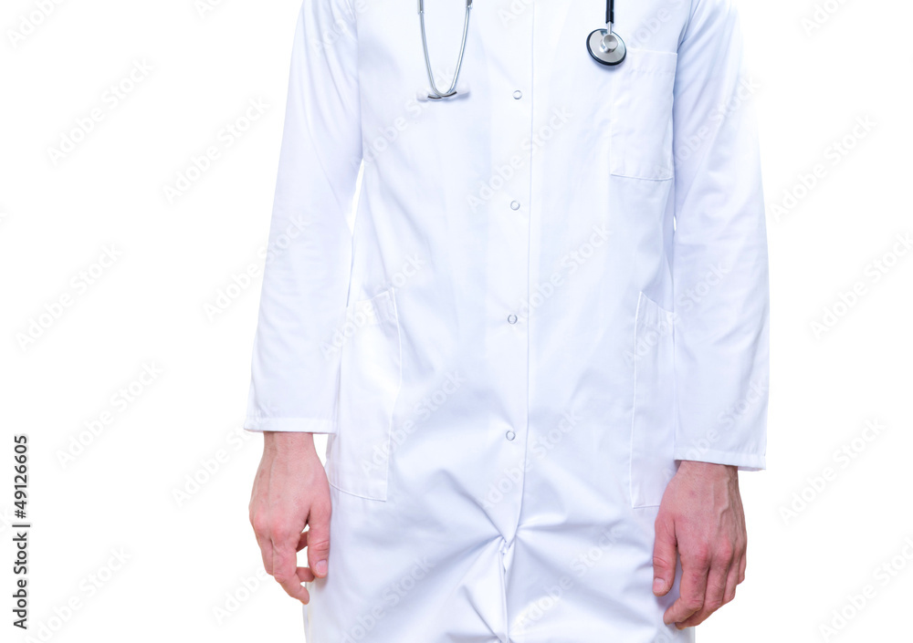 Smiling doctor with stethoscope. Isolated Smiling doctor with stethoscope. Isolated