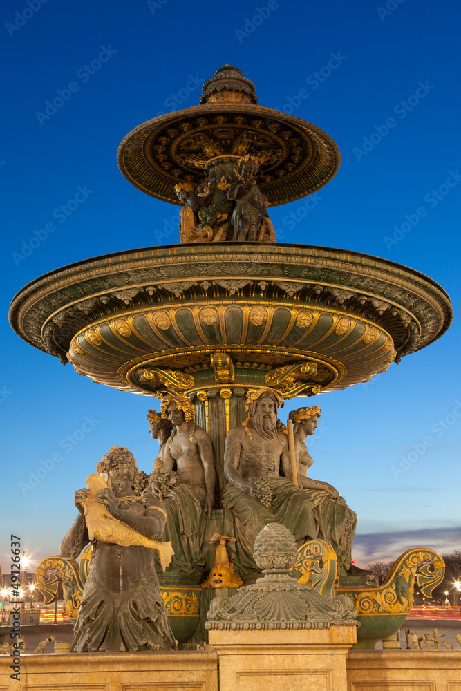 Fountain in the concorde square, Paris, Ile de France, France
