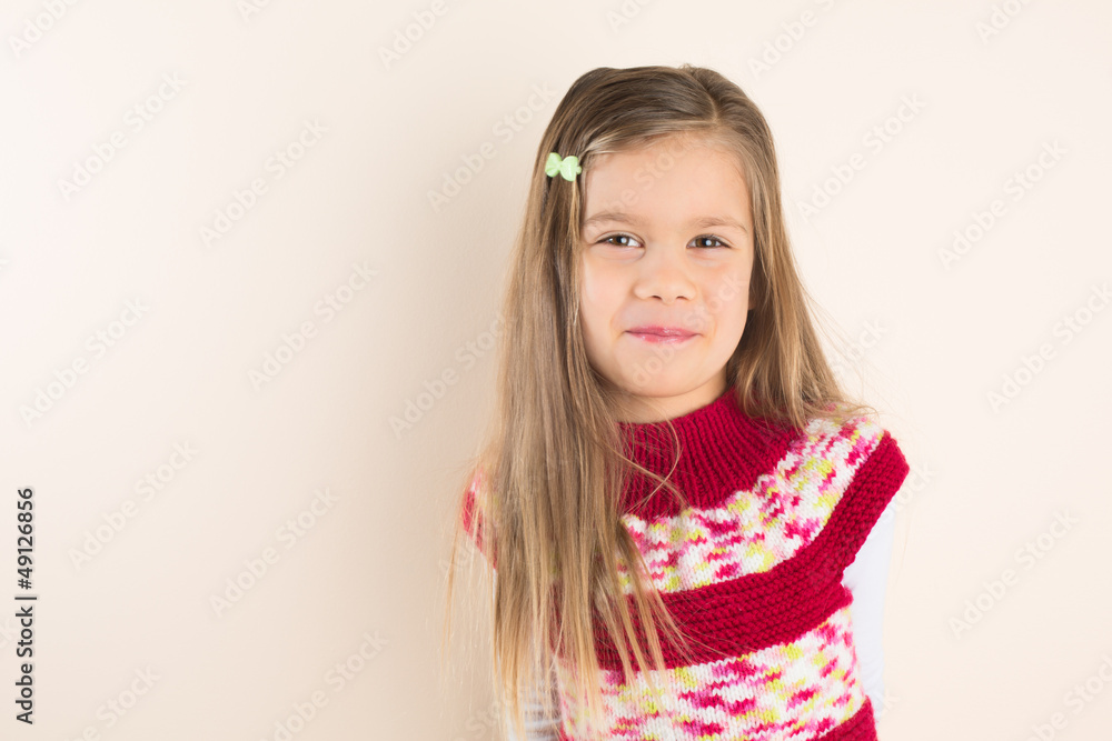 Happy Young Girl with Flowing Hair Happy Young Girl with Flowing Hair