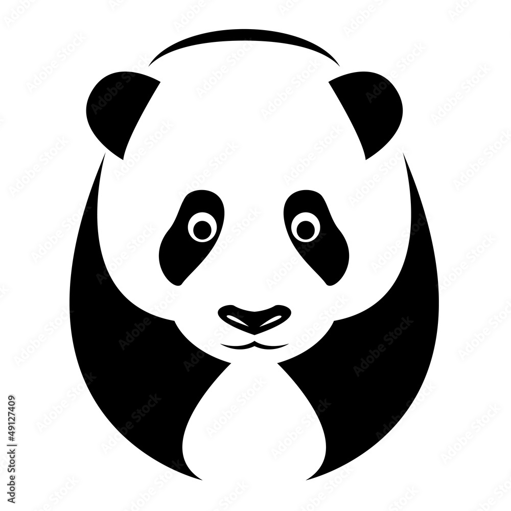 Obraz premium Grafika wektorowa pandy na białym tle