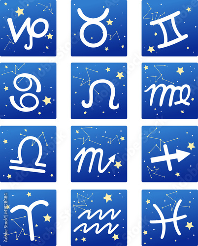zodiacal icon set vector