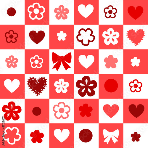 Checkered red and white sea...