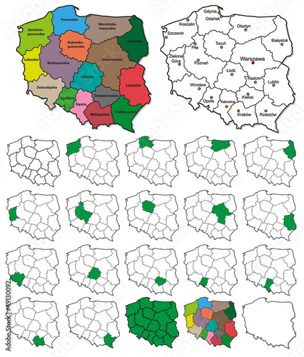 Poland Province Borders - Layers ON or OFF photo